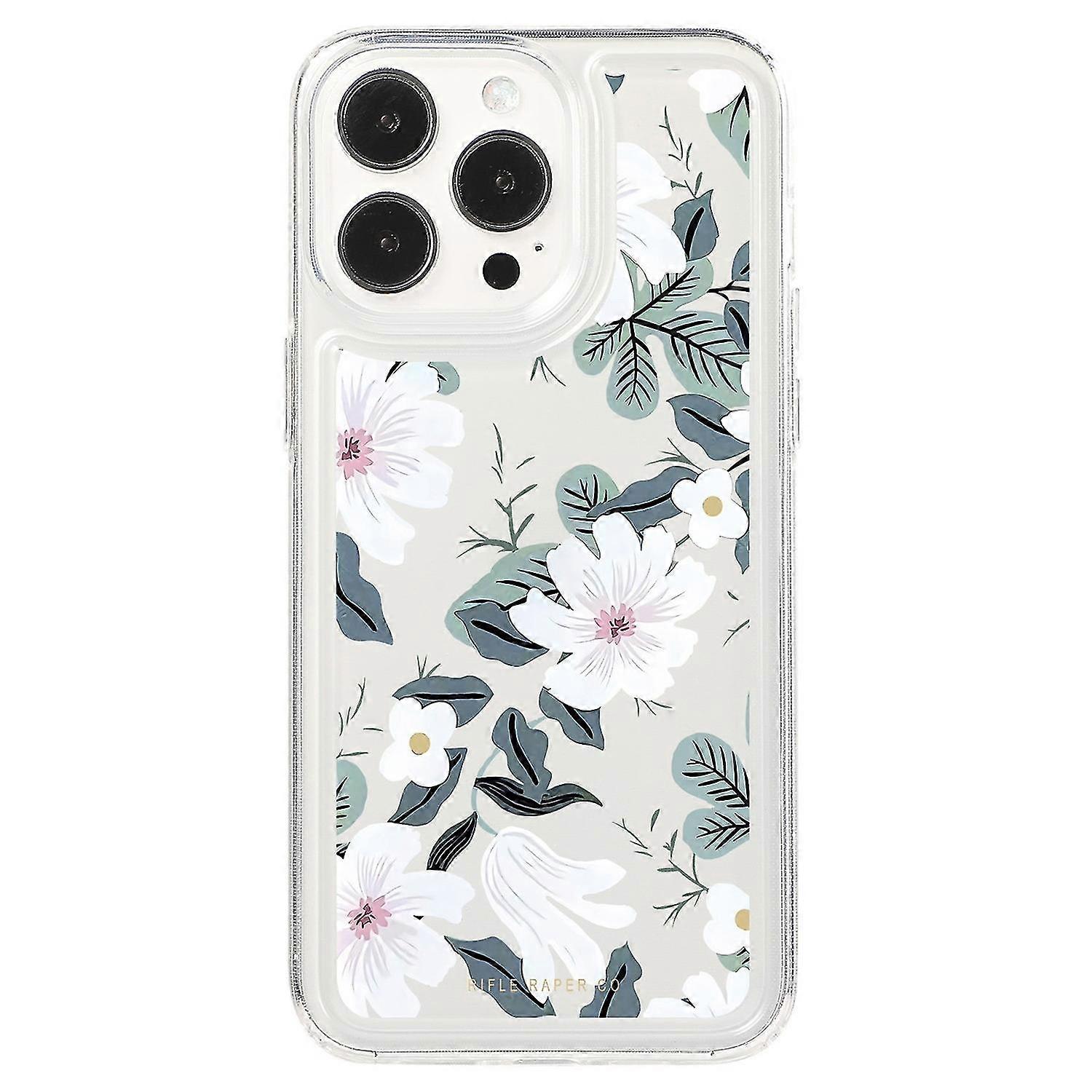Clear Case Drop-resistant TPU Flower Pattern Protective Shell for Certain Brand - Peach