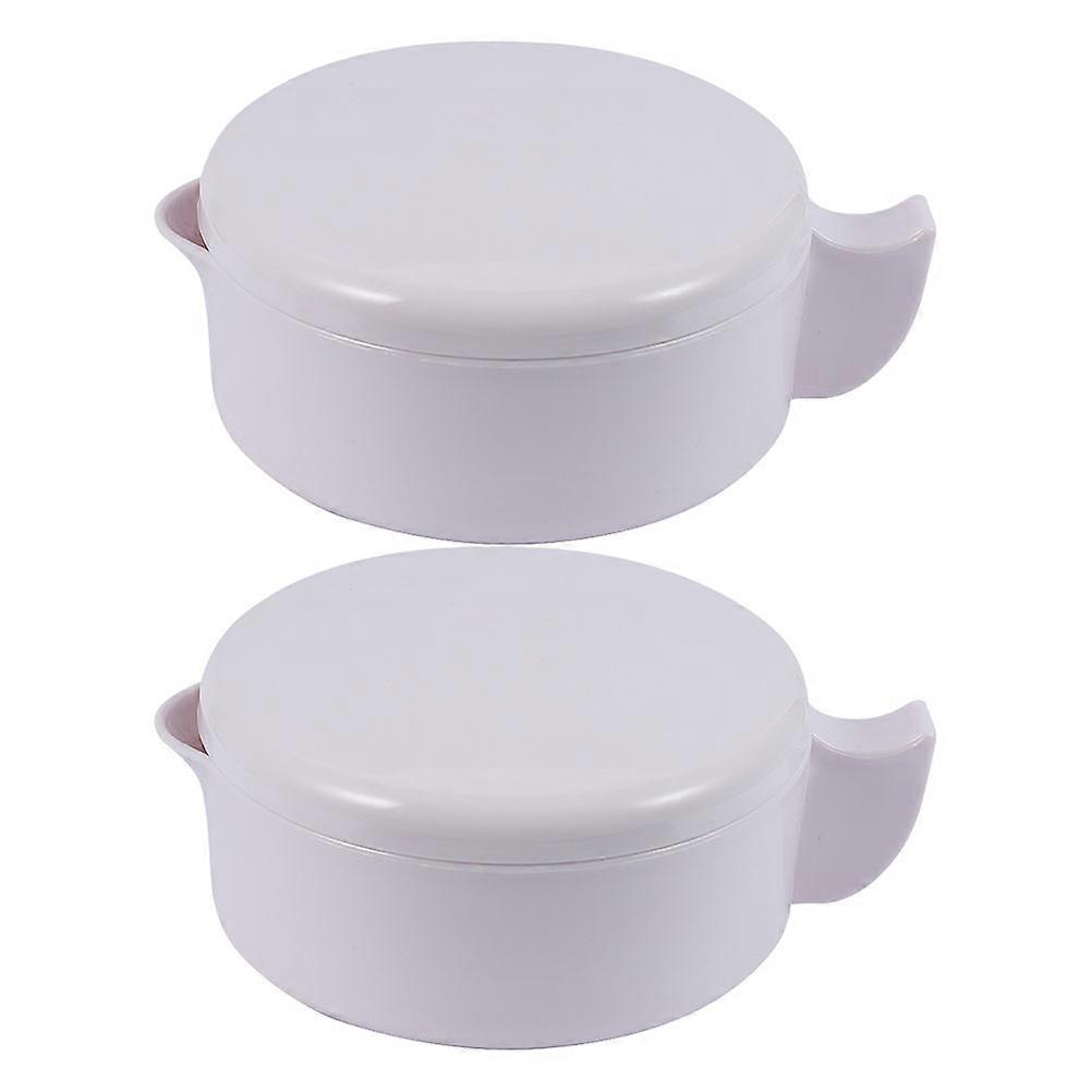 Practical Inkwell with Lid for Writing Use Made of PP White Color 2 Pcs Portable and Durable 3.5x1.5 Inches