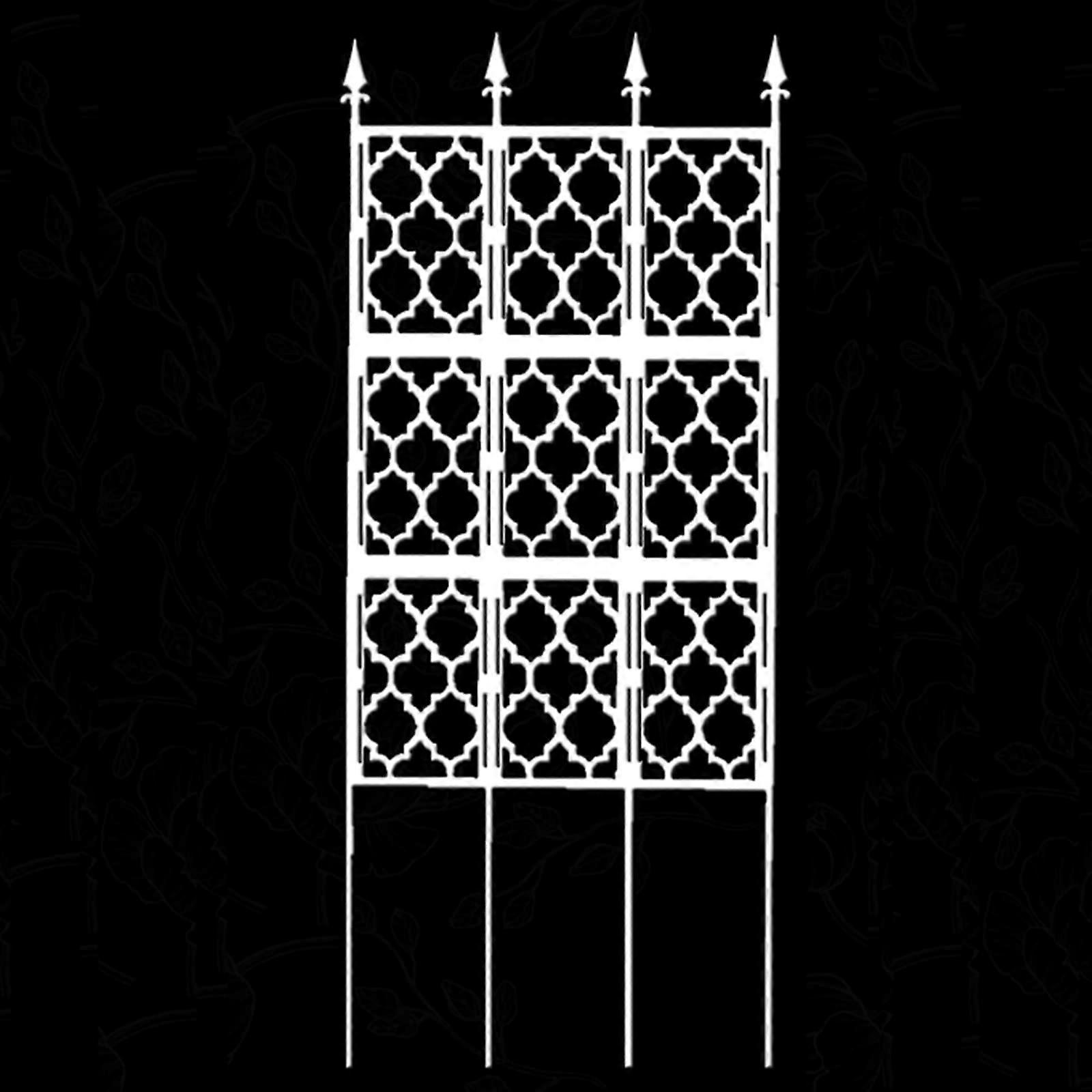Metal trellis for climbing plants Rust outdoor wall for vines Support frame (White)