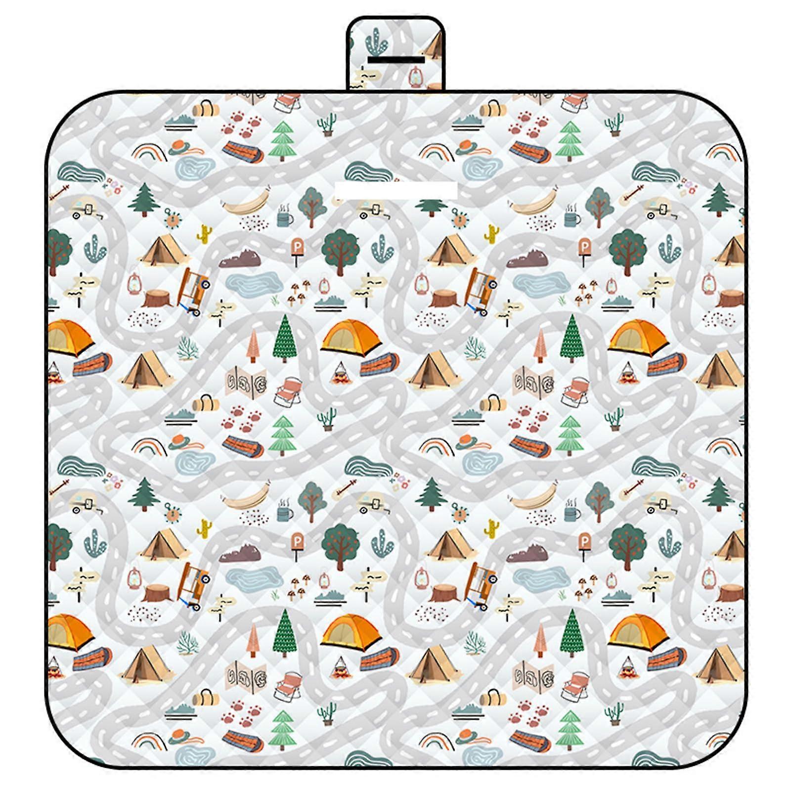 Picnic Blanket Waterproof Sandproof Large With Carry Handle For Beach Camping Travel Outdoor Mat