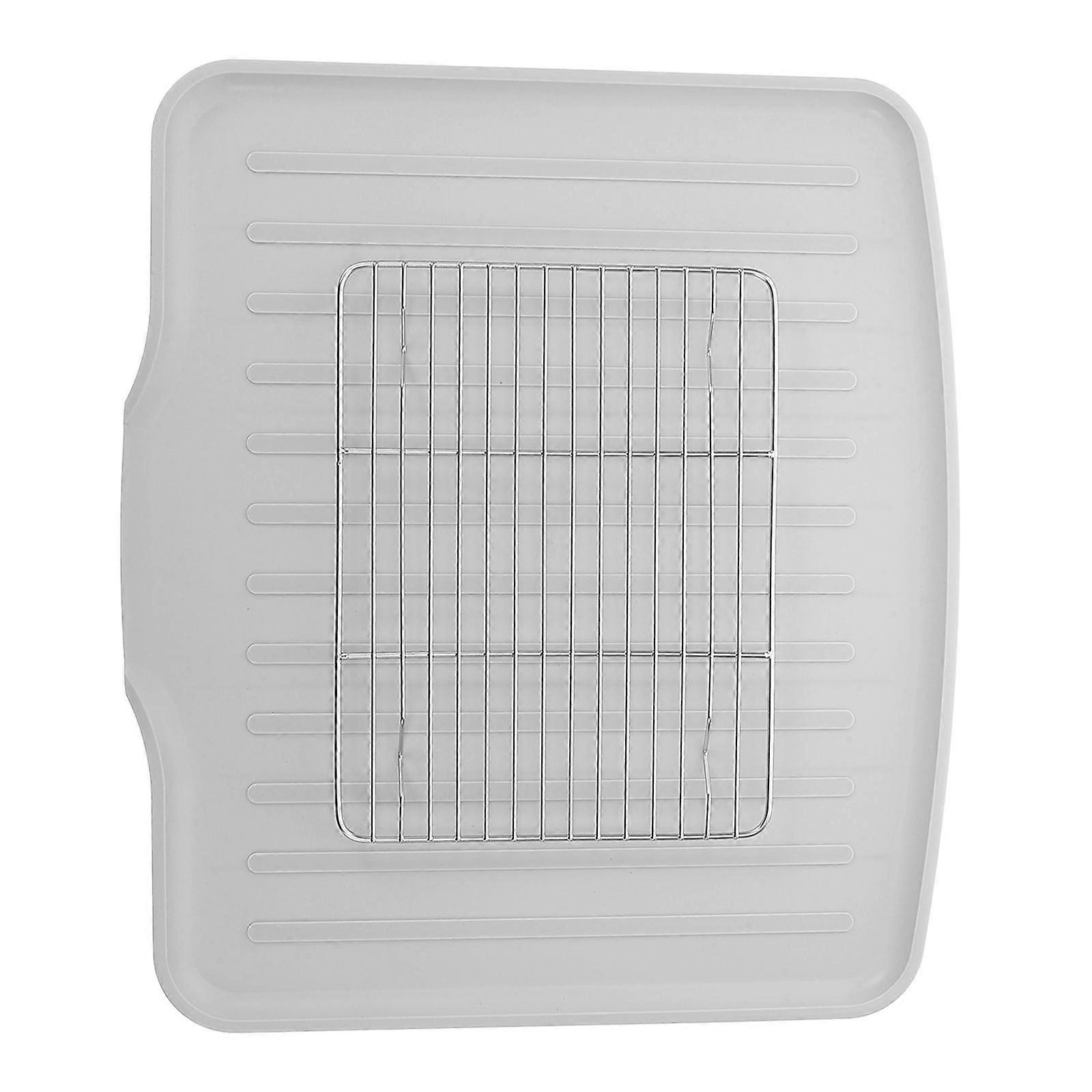 Sink Drying Rack Multi Functional Stainless Steel Dish Draining Rack for Kitchen Use Grey 41 00X36 50X1 00CM Rectangular Modern Style 1 Pair