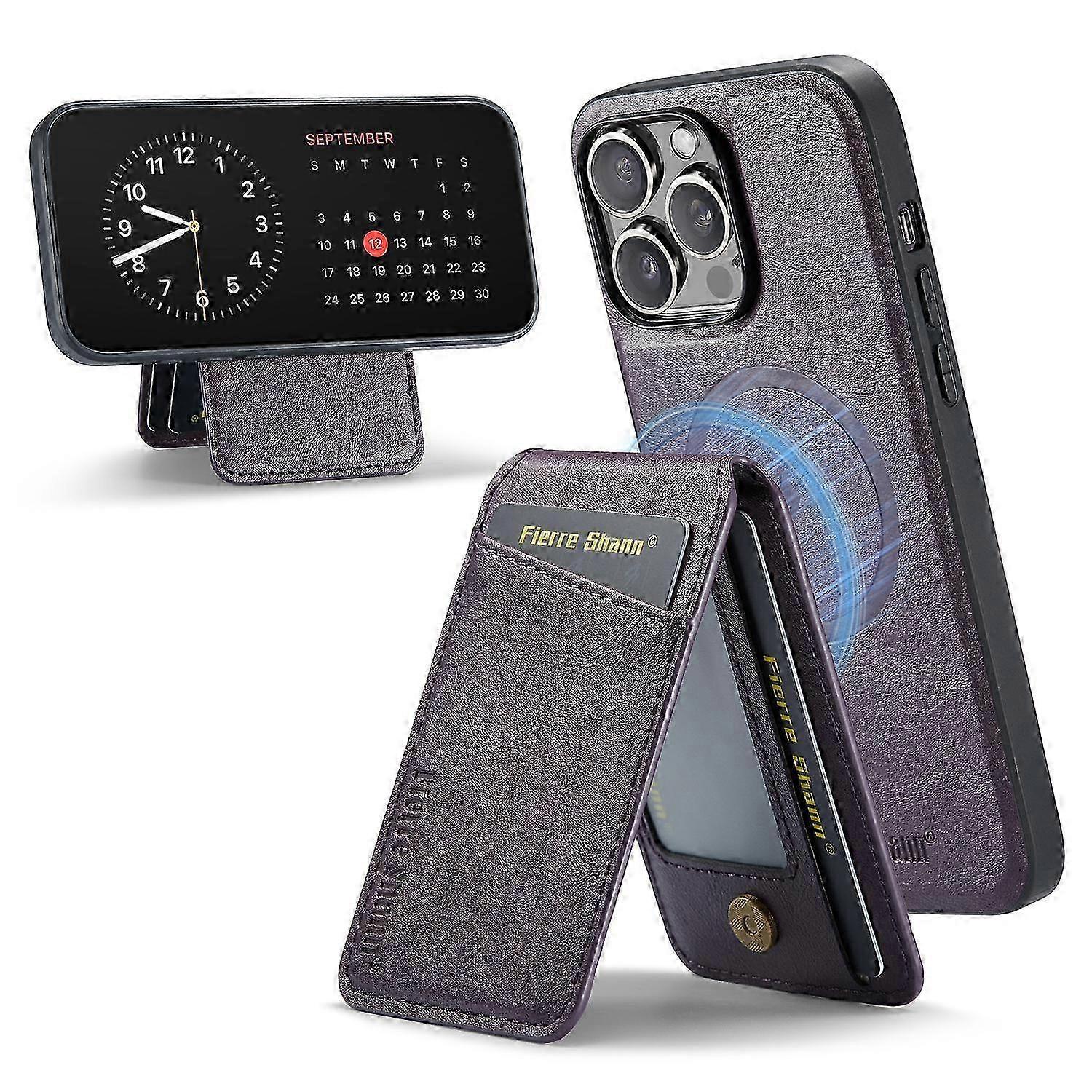Stylish Case for iPhone 12 Pro Max - Leather+TPU, RFID Blocking, 4 Card Slots