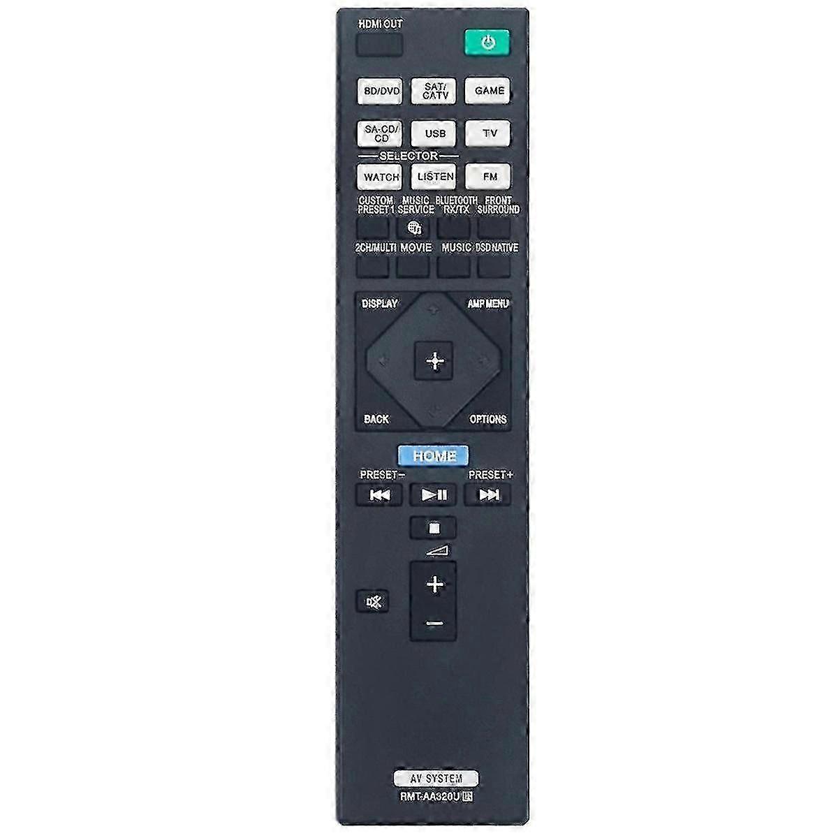 -AA320U RMTAA320U Replacement Remote Control for AV Receiver STR-ZA810ES STR-DN1080 STRZA810ES STRD