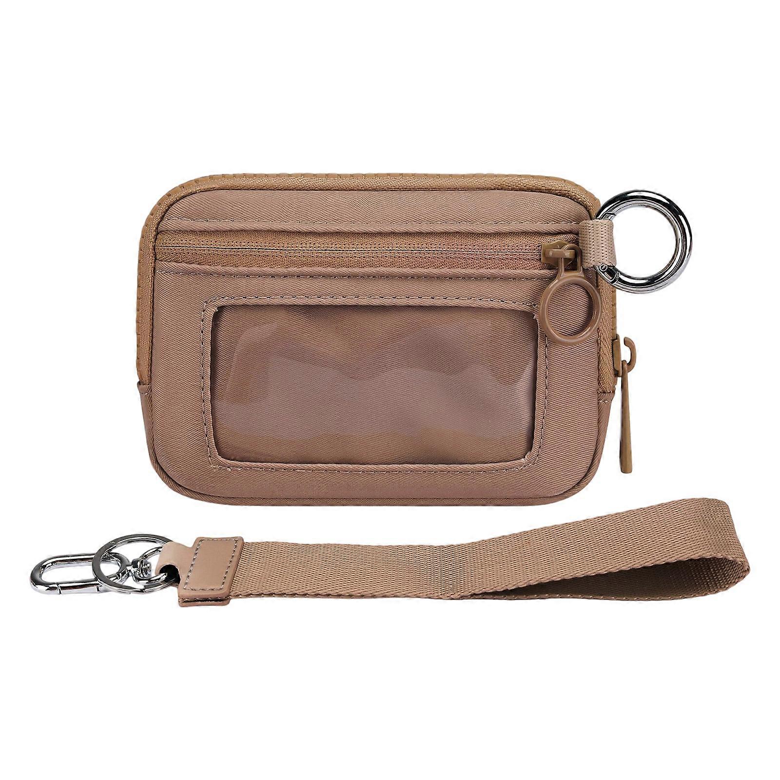 Hands Free Athletic Waist Pouch Weather Resistant Polyester Fabric 14x9.5cm Size Variety of Pattern Choice with Strap brown