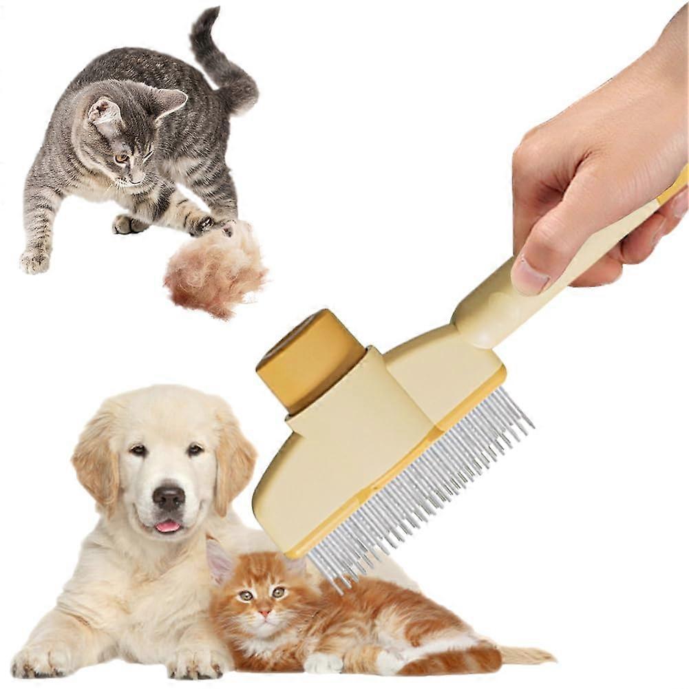 Effective flea comb for cats and dogs, selfcleaning grooming brush with release button Design AB
