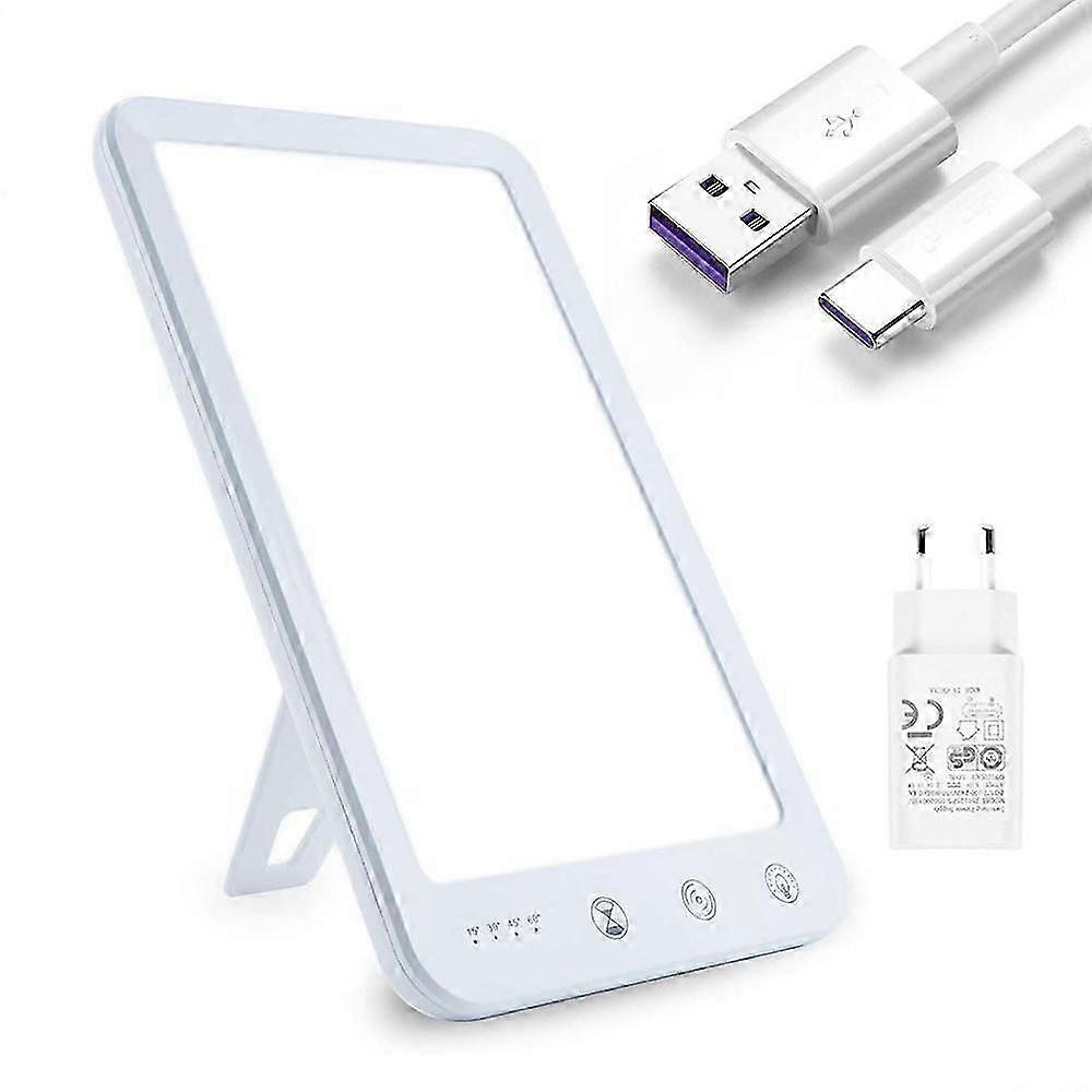 Ultra-Thin 10,000 Lux Light Therapy Lamp with Touch Control, 2 Colour Modes & 4 Timer Options