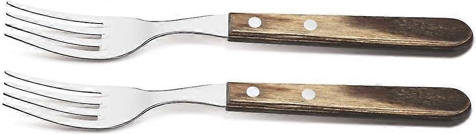 Garfos para bife com cabos de madeira marrom (20 cm)
