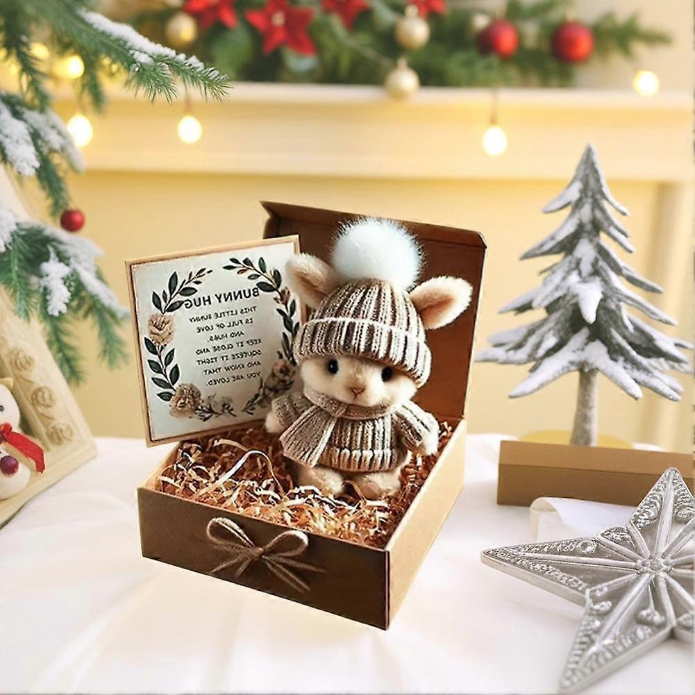 Khaki (B)$Cross-border hot-selling Mini Bunny Hug Cute Easter Gift Easter gift mini bunny