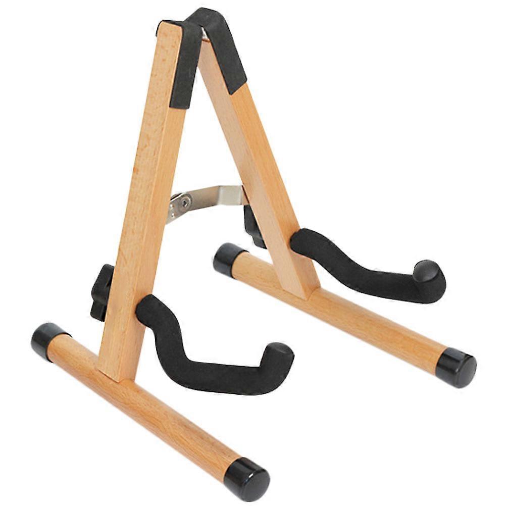 Wooden Foldable Mandolin Stand with Detachable Design and Protective Pad for Storage and Travel