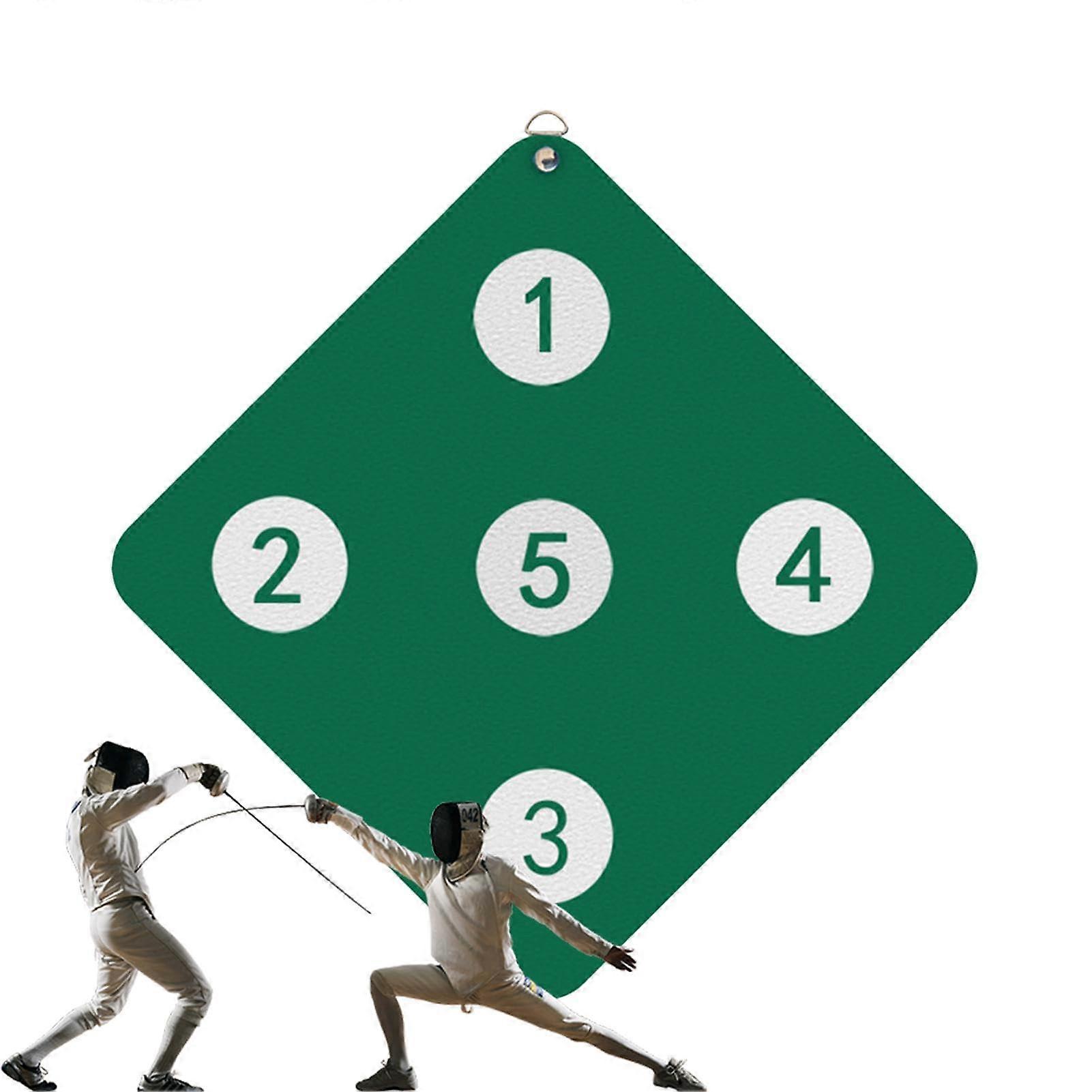 Fence Training Device, Wall Mounted Fence Exercise Target, Skill Improvement Tool, Home Aid Tool with Five BullsEye for Kids and Adults Dark Green