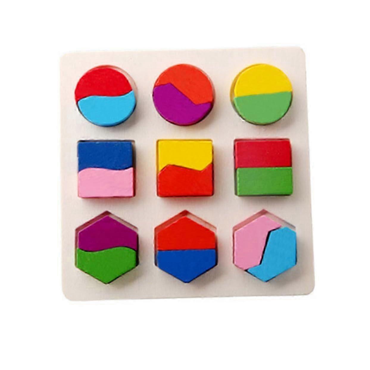 Bamboo Geometry Puzzle Boards - 2-Piece Set for Shape Recognition and Learning