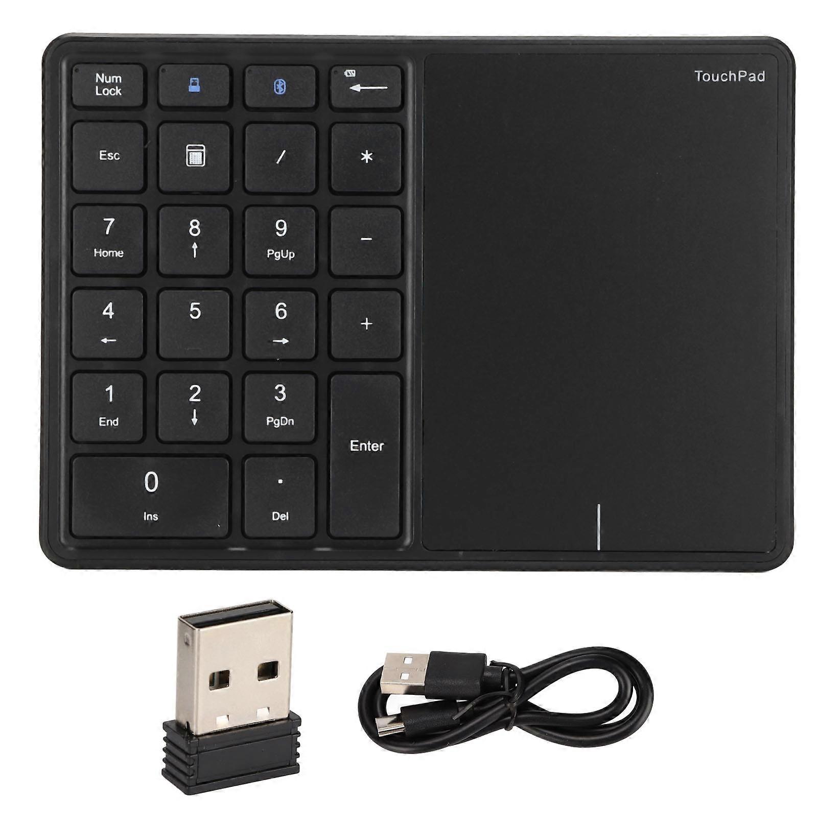 Wireless Numeric Keypad 2.4G 22 Keys Touch Screen Lightweight Portable Type C ABS Mini Number Pad for Study Work