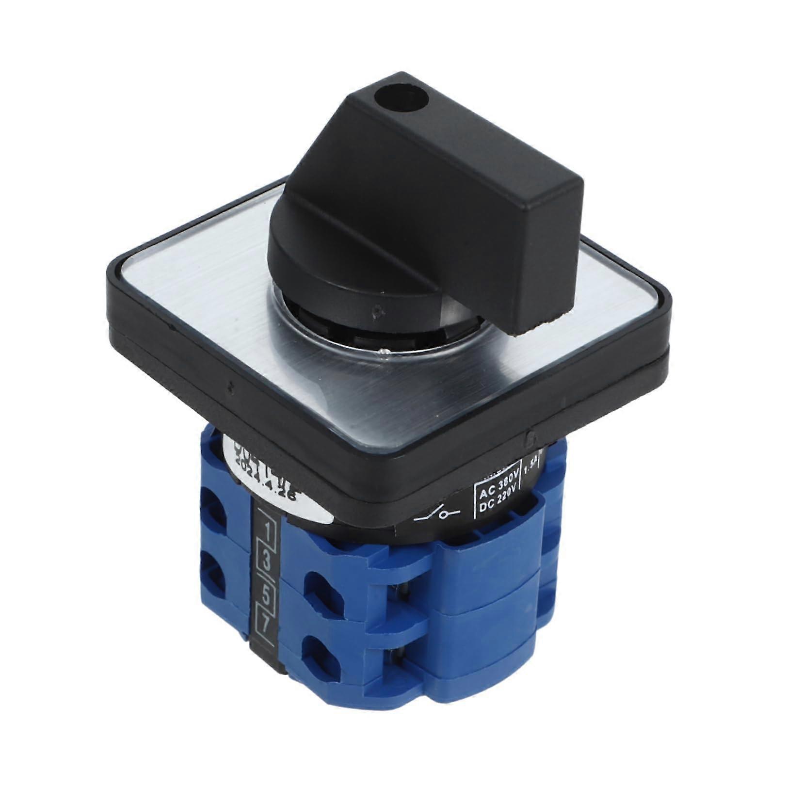 Rotary Switch Copper Toggle Transfer Switch Three Speed ABS Blue Cam Switch Selector for Electrical Applications