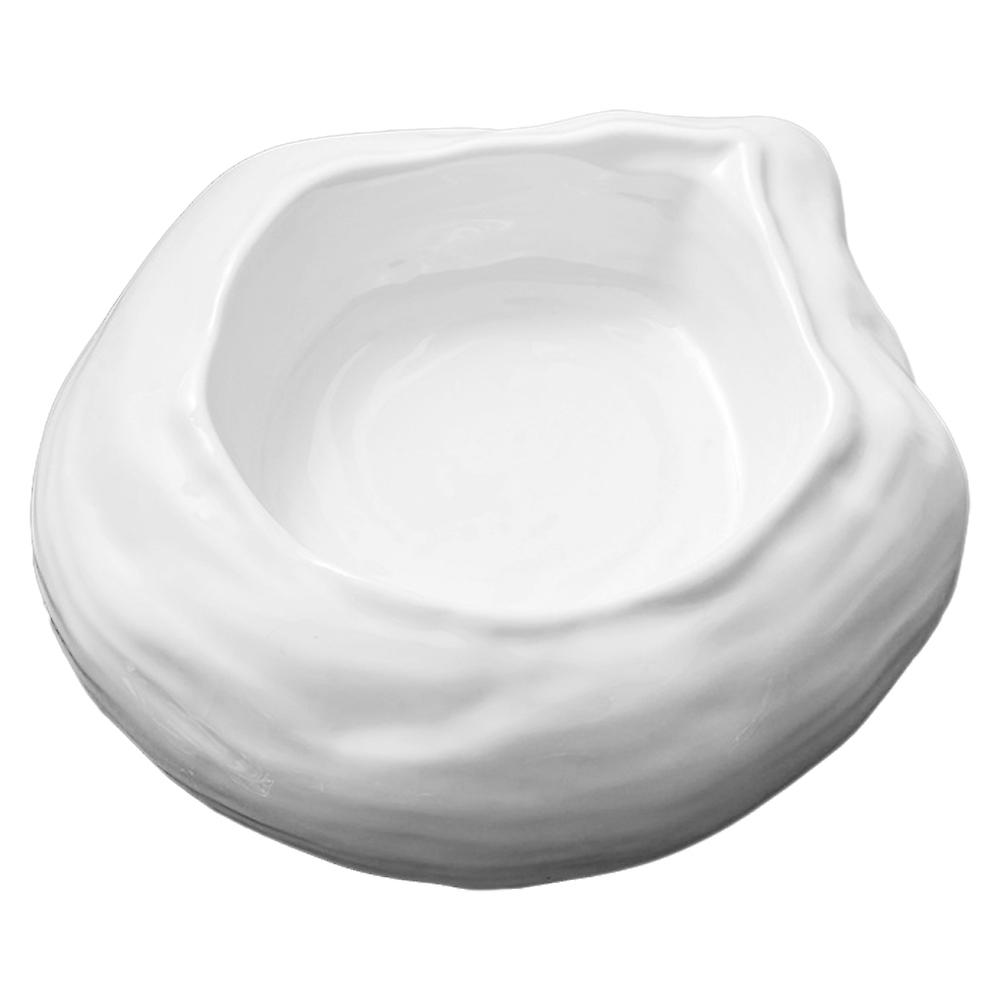 Large Salad Serving Bowl For Party Ceramic Beveled Home Use 1Pack