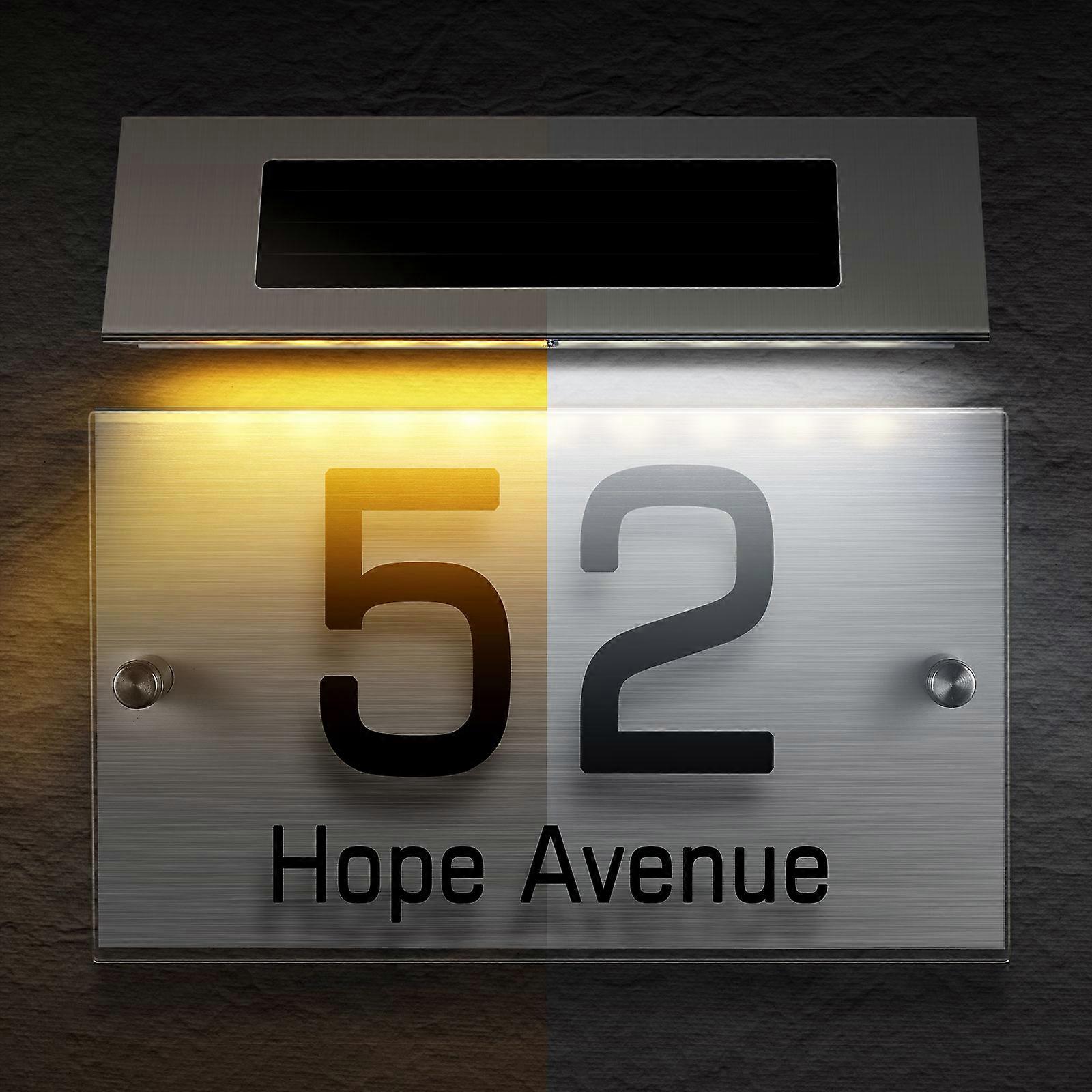 Solar Address Sign Lamp Set – Durable Outdoor House Number Light with Easy Installation and Night Illumination
