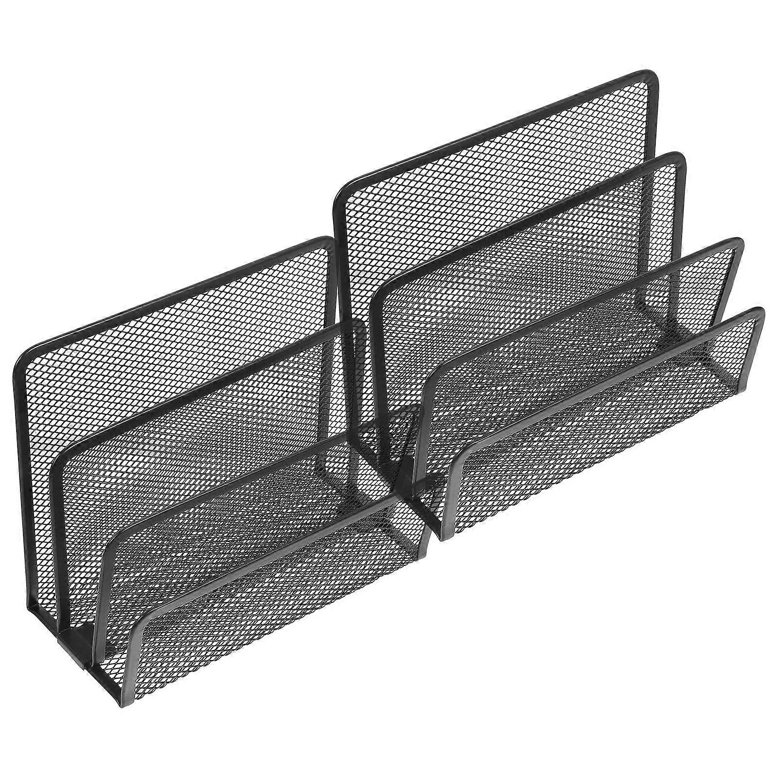 Mail Sorter Organizer Letter Sorter Library Use Black 17.00X12.50X9.00CM Magazine Holding 2Pcs