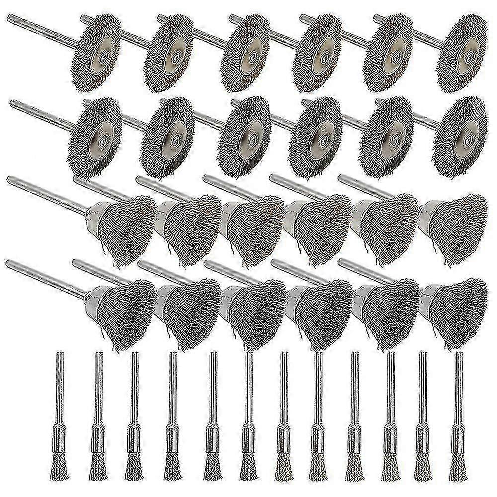 36-Piece Wire Brush Set, Brass Brushes, Rotating Tool Accessories for Polishing