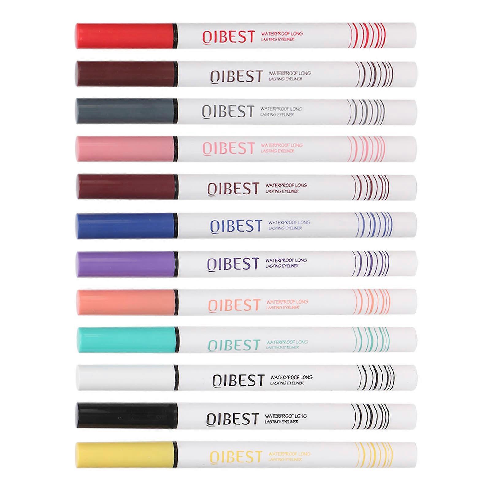 Liquid Eyeliner Waterproof Lasting Quick Dry Smudge Proof Highly Colored 12 Colors Eyeliner Set for Makeup