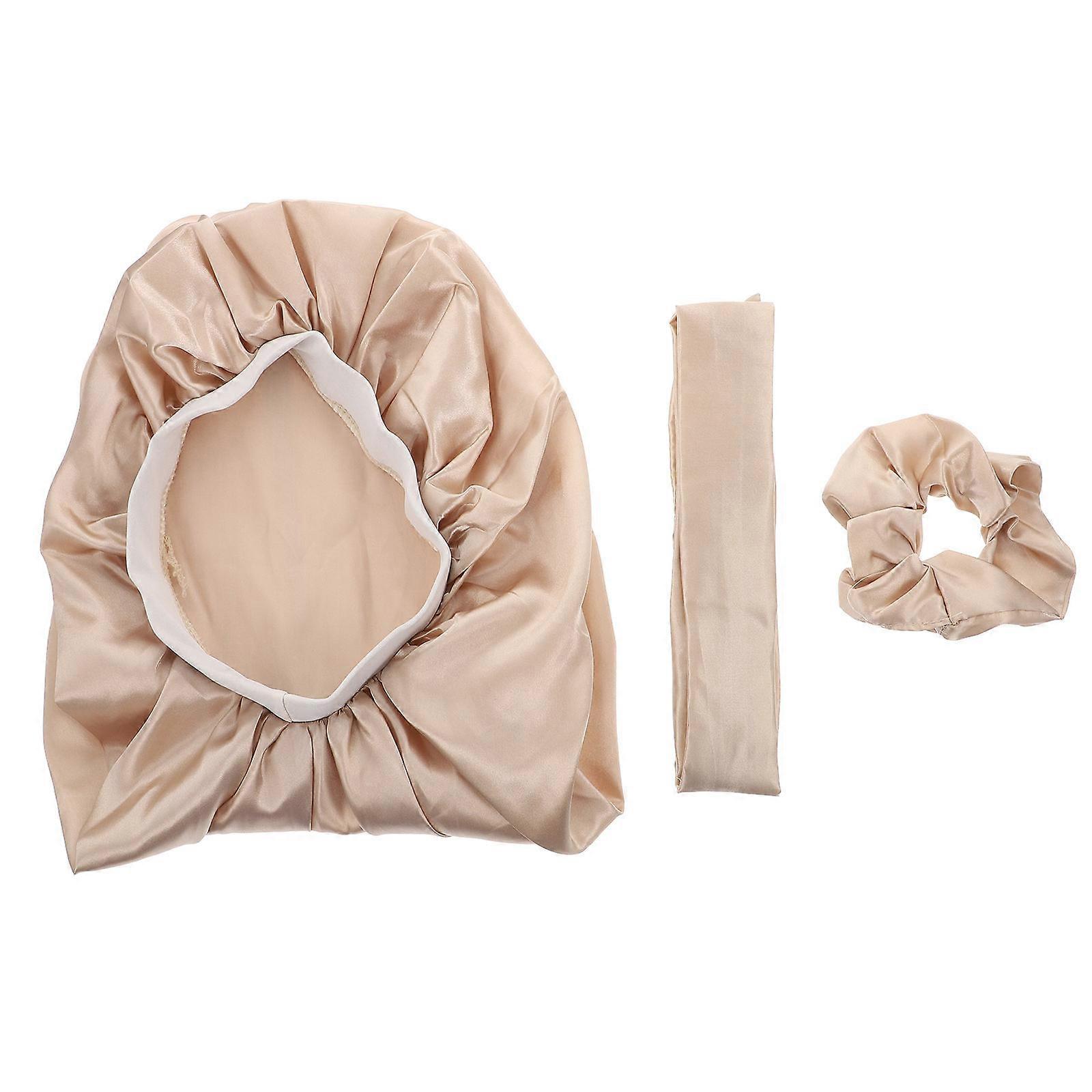 3 Pcs Long Tail Hair Cap Headband for Comfortable Sleep and