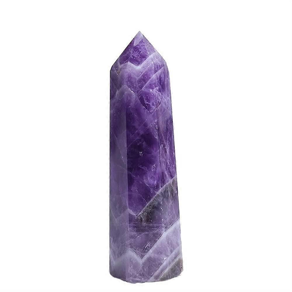 Meditation at home natural amethyst point, quartz, mineral, hexagonal prism, ornament, magic wand, Reiki healing gemstone
