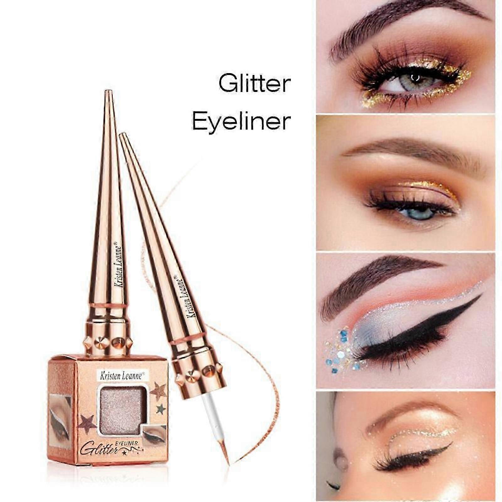 12 Renk Göz Farı Sıvı, Parlak Kırık Elmas İnci Glitter Eyeliner Sıvı, Uzun Ömürlü Sahne Makyajı