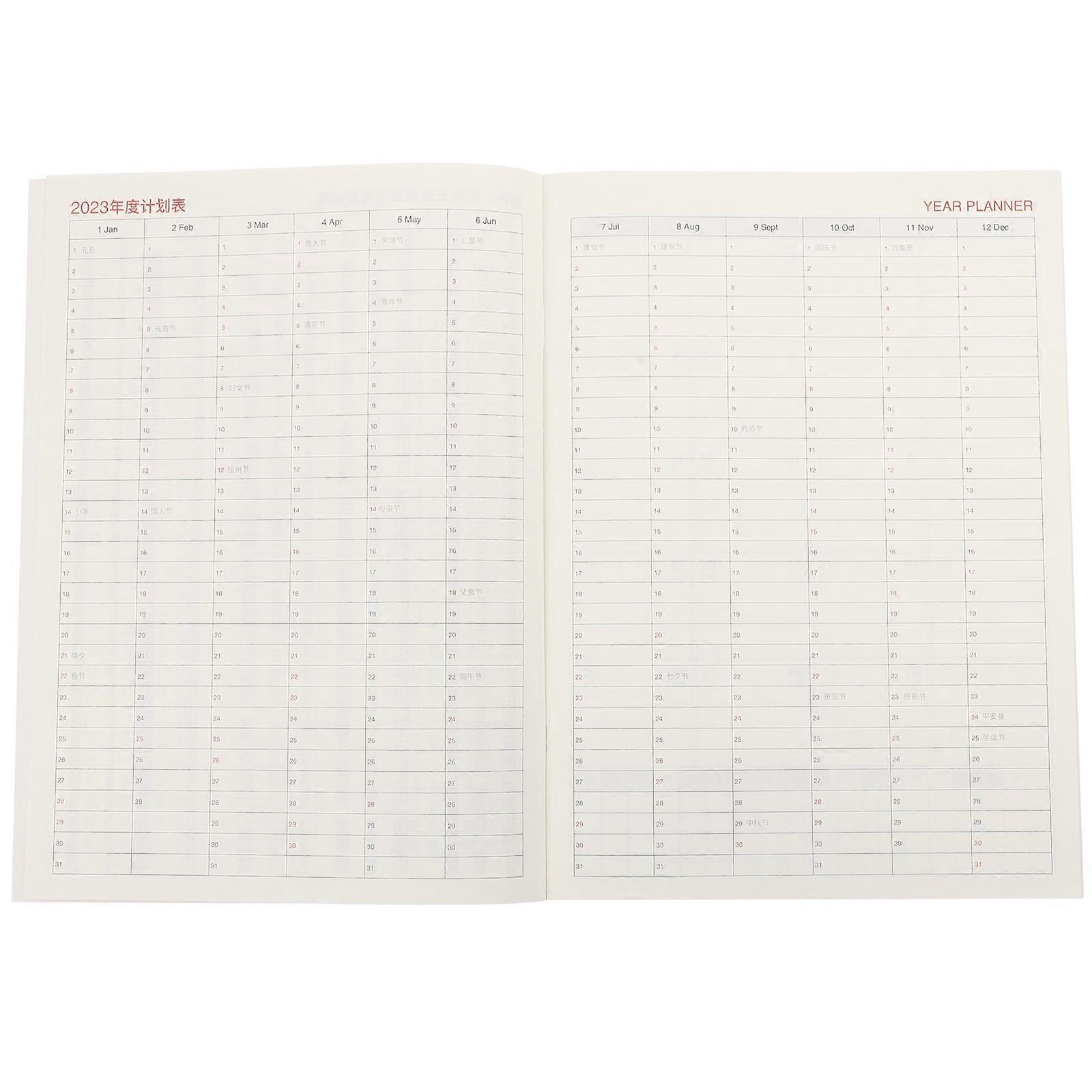 Daily Schedule Notepad Planner Notepad Time Management Book Schedule Organization For Work 28.6X20.8CM Brown 1Pcs