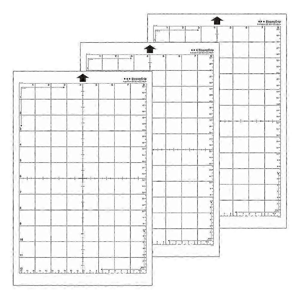 Clear Adhesive Cutting Mat with Measuring Grid - Replacement 8x12 Inch Mat for Silhouette Portrait, Cameo & Cricut Explorer Machines