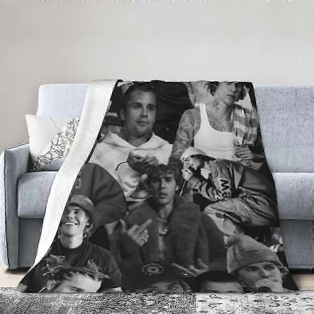 2025 Justin Bieber 3D Print Blanket Ultra Soft Blanket Lightweight Flannel Throw Blanket Air Conditioner Blanket for Bed Coucjvrivjh3914
