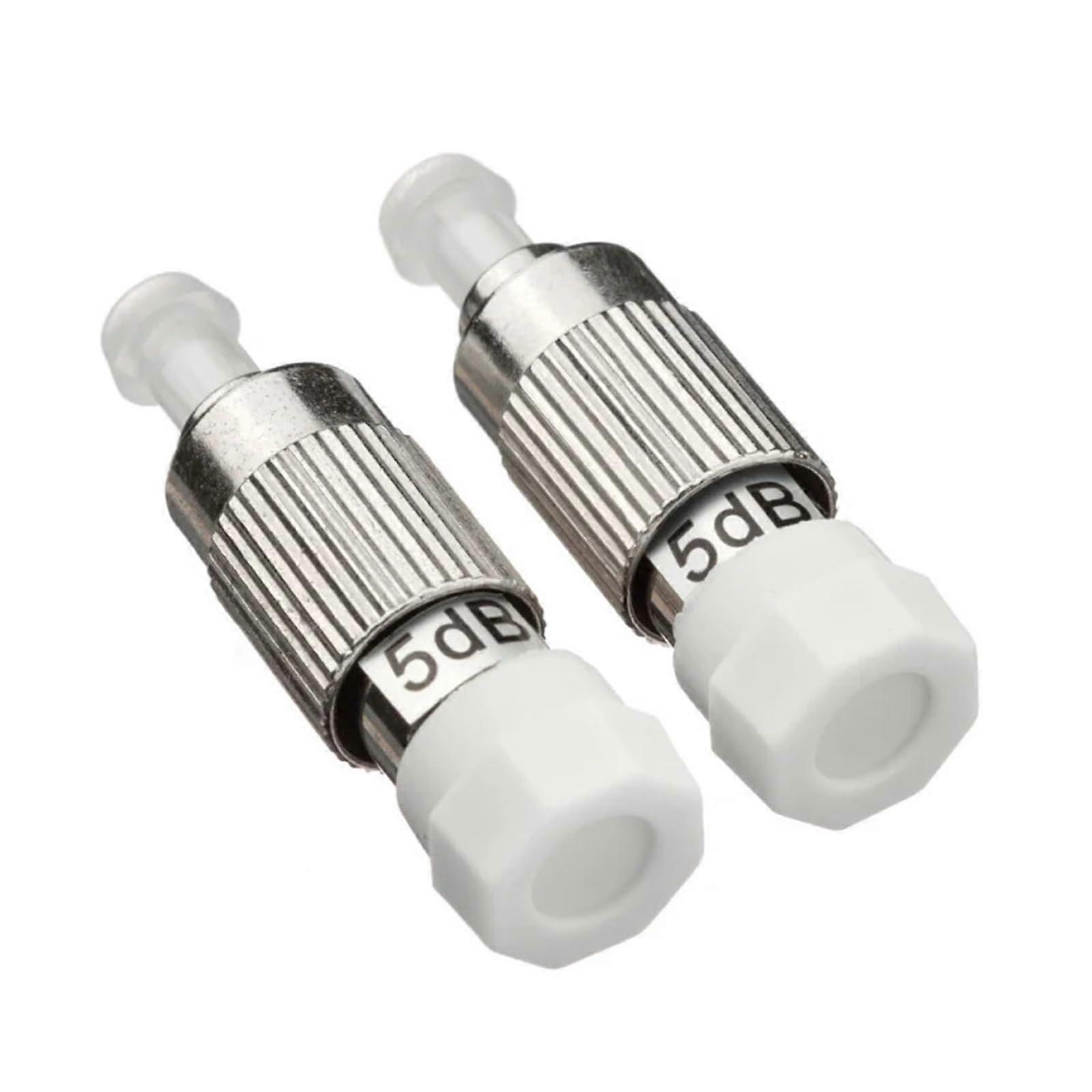 5pcs FC UPC Fiber Optic Attenuator Plugin Connector, Single Mode, Female to Male, 1/3/5/7/10/15 dB Fixed (10 dB) Permanent