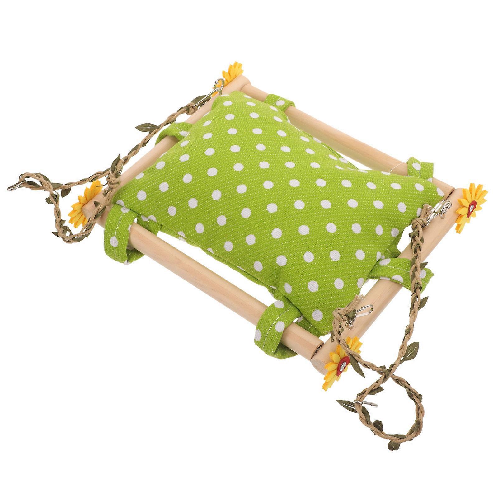 Light Green Bird Hammock Bed for Birds Easy to Install Comfortable Cloth Bird Cage Accessory 9.5 x 9.5 inches