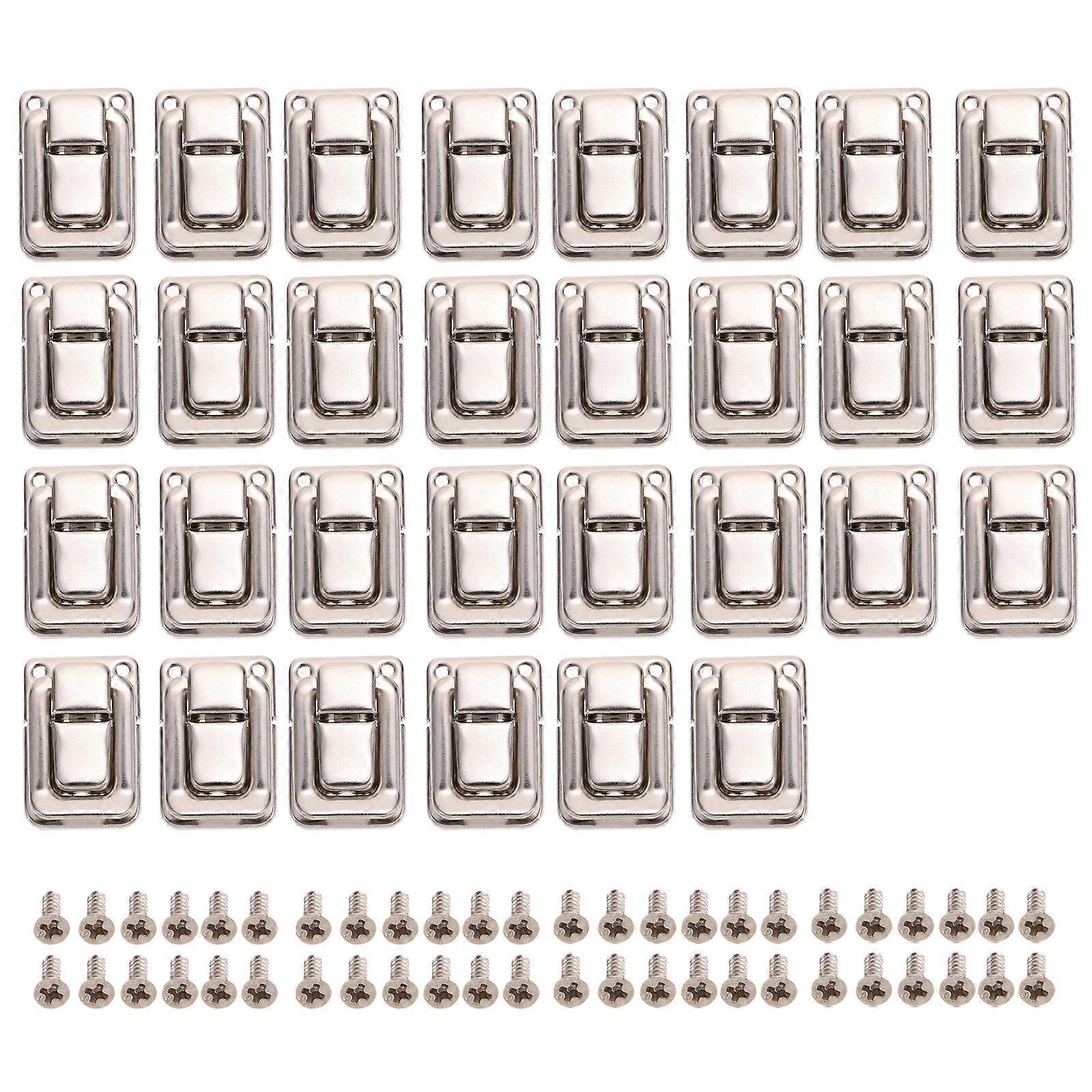 ボックスクラスプメタルラッチ木製ケースラッチレトロアイアンハスプ30個シルバーアイアン家庭用オフィス使用ショップ用