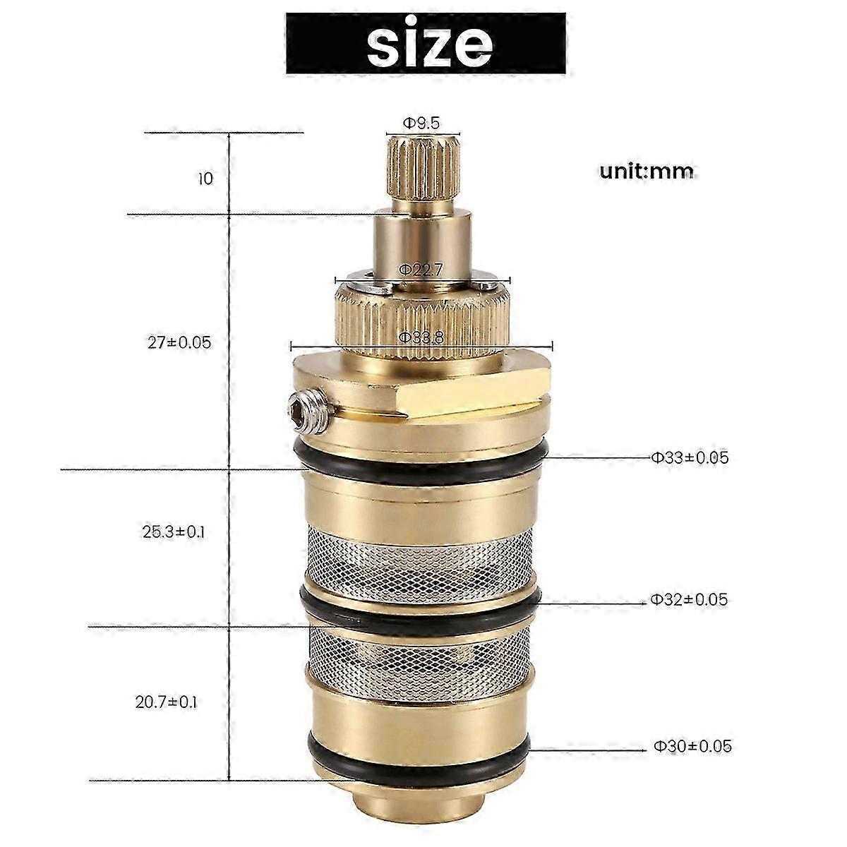 Thermostatic cartridge for shower mixer valve, brass repair kit