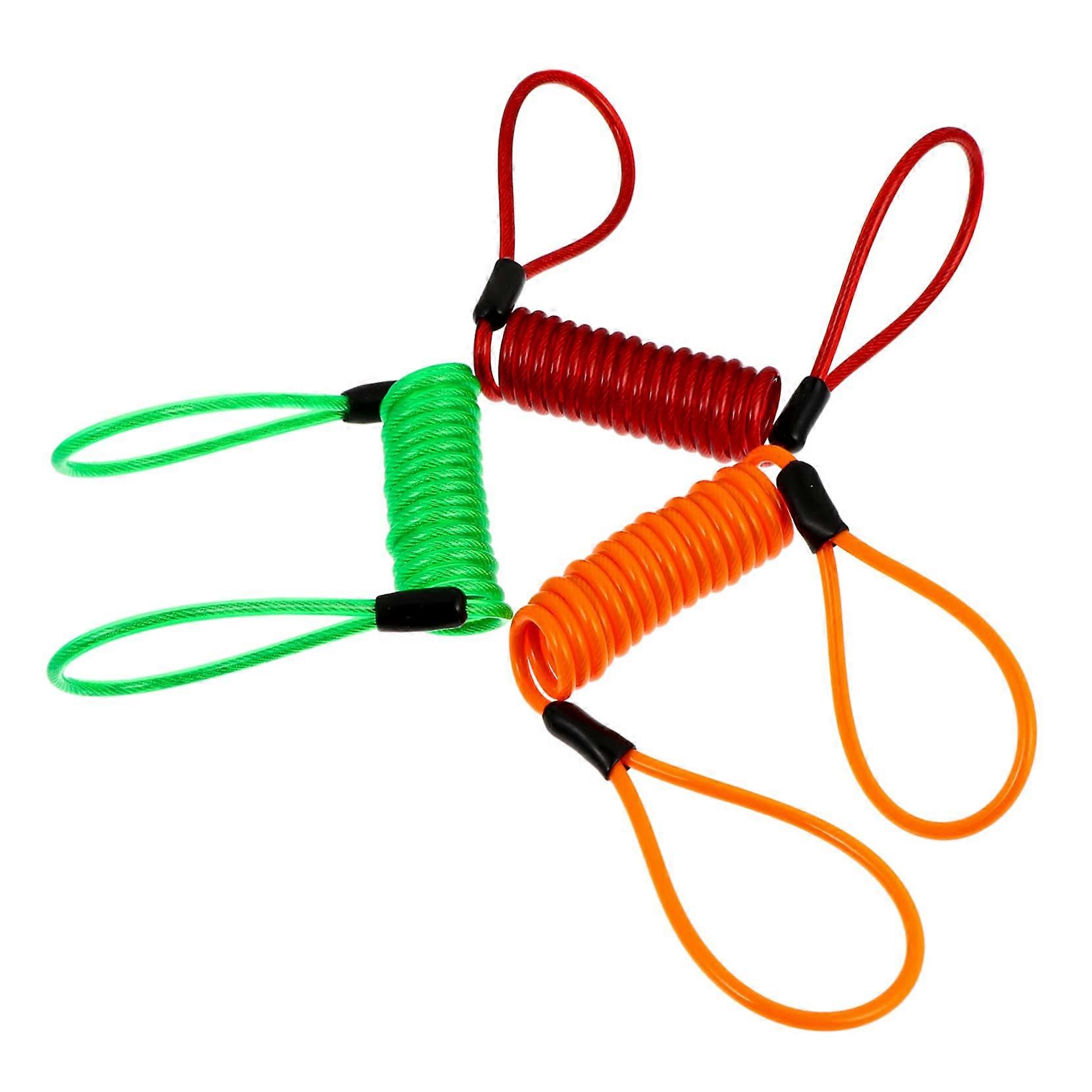 3piece antitheft cable lock with reminder function for disc brakes, suitable for bicycles and motorcycles, durable, random color.