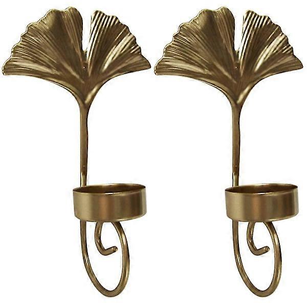 2 Pcs Leaf Shape Wall Sconces, Decorative Wall Mounted Candle Holders