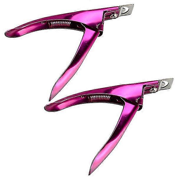 2個のつけ爪ペディキュアクリップマニキュアクリップツール人工爪U字型DIYクリッパーチップトリマー