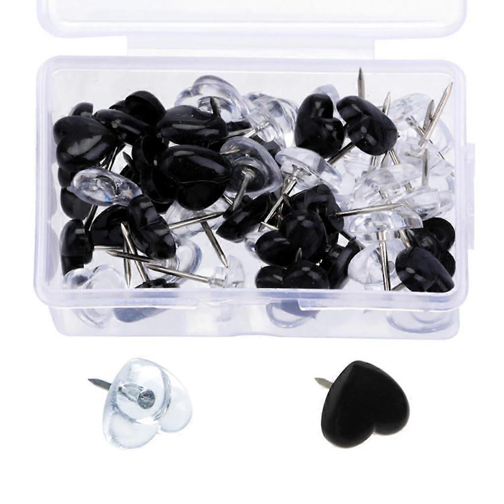 Heart Push Pin Set - 50/100/150 Pcs With Case, Cork-Topped Thumb Tacks, Note Board Pins For Office