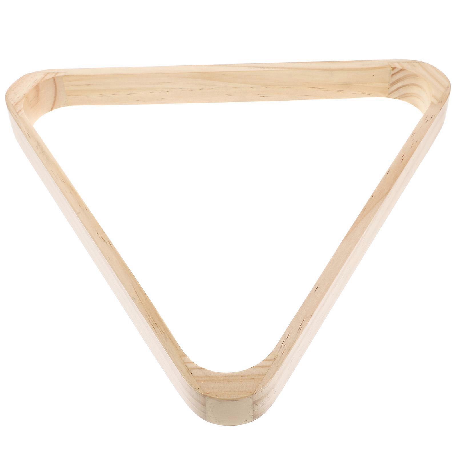 Durable Wooden Billiard Rack – Stylish Light Yellow Triangle Pool Rack for Ball Games and Artistic Setups