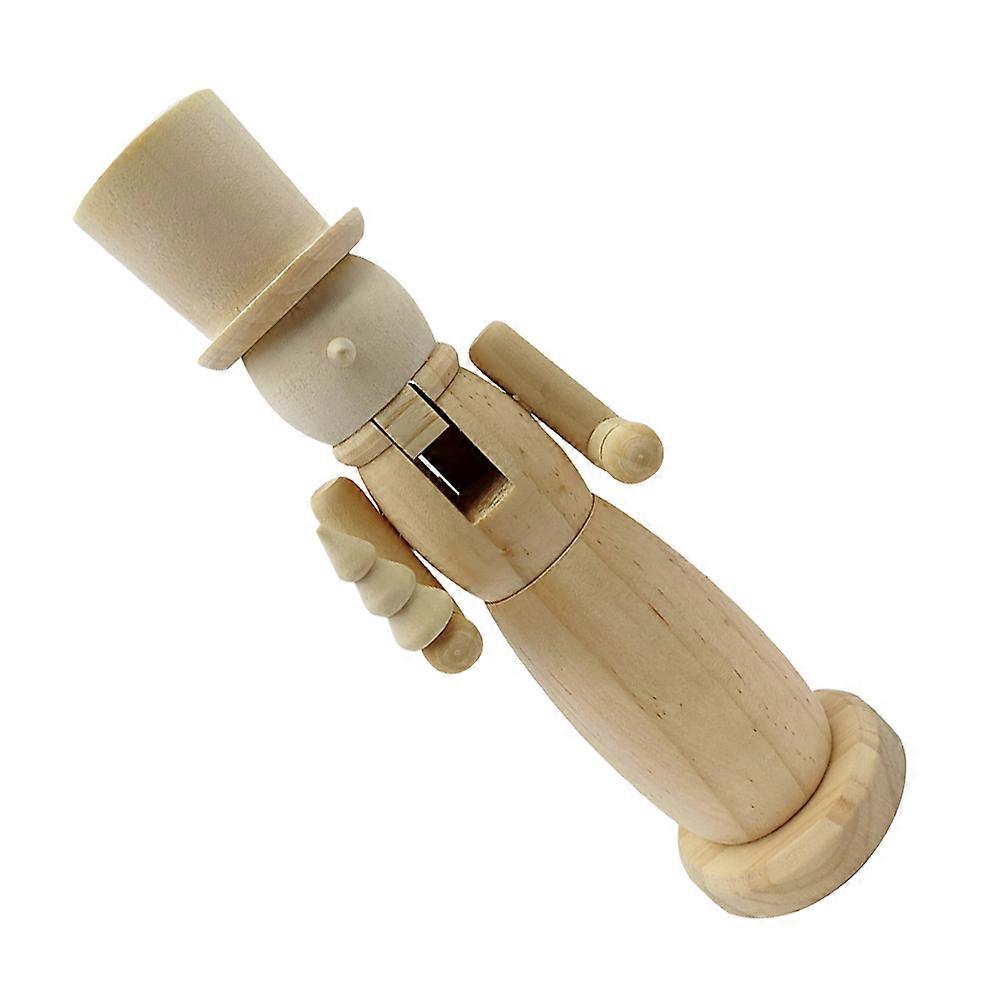 Diy Unfinished Wooden Nutcracker Ornament Small Craft Decoration Figure For Christmas Tabletop Display