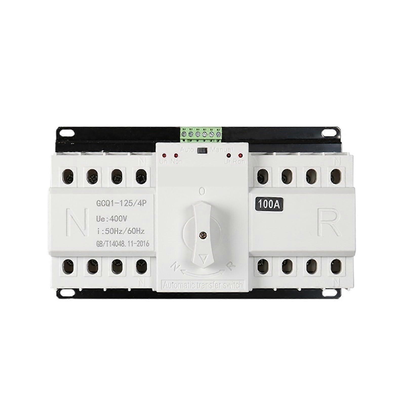 Dual Power Transfer Switch 2P100A Threephase Automatic Transfer Switch ATS Utility Power Generation 4P63A Transfer Switch (2P100A)