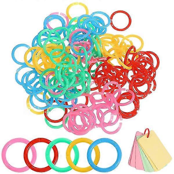 120 stk Bogringe Ringbind Ringe Papirringe Flashcard Ringe Farvede Løse Blad Ringe Kortringe Kontorartikler