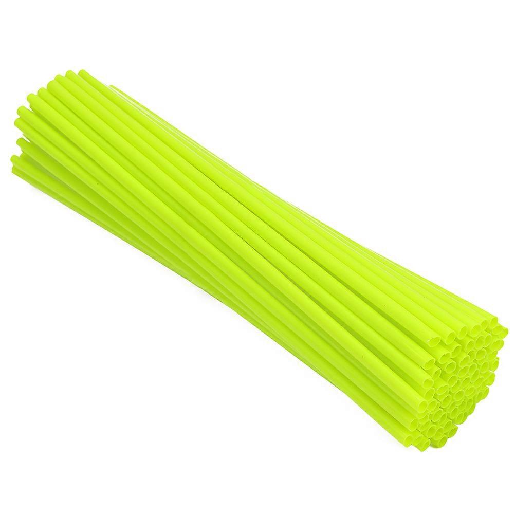 Yellow Motorcycle Spoke CoverReusable Plastic72 PiecesBike UseImproved Visibility