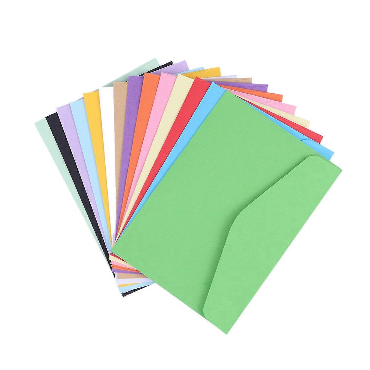 100pcs Mini Solid Color Envelopes for Photo Letters, Present Wrapping, Office & School Use, Assorted Colors, Easy to Seal