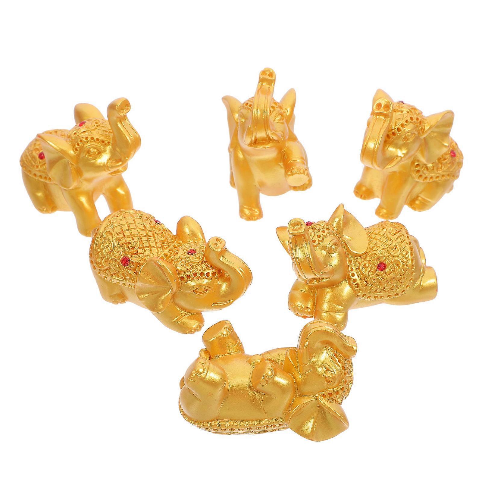 Here's a polished and engaging product description based on your input:

 

**6pcs Resin Elephant Statues – Miniature Animal Decor for Home, Feng
