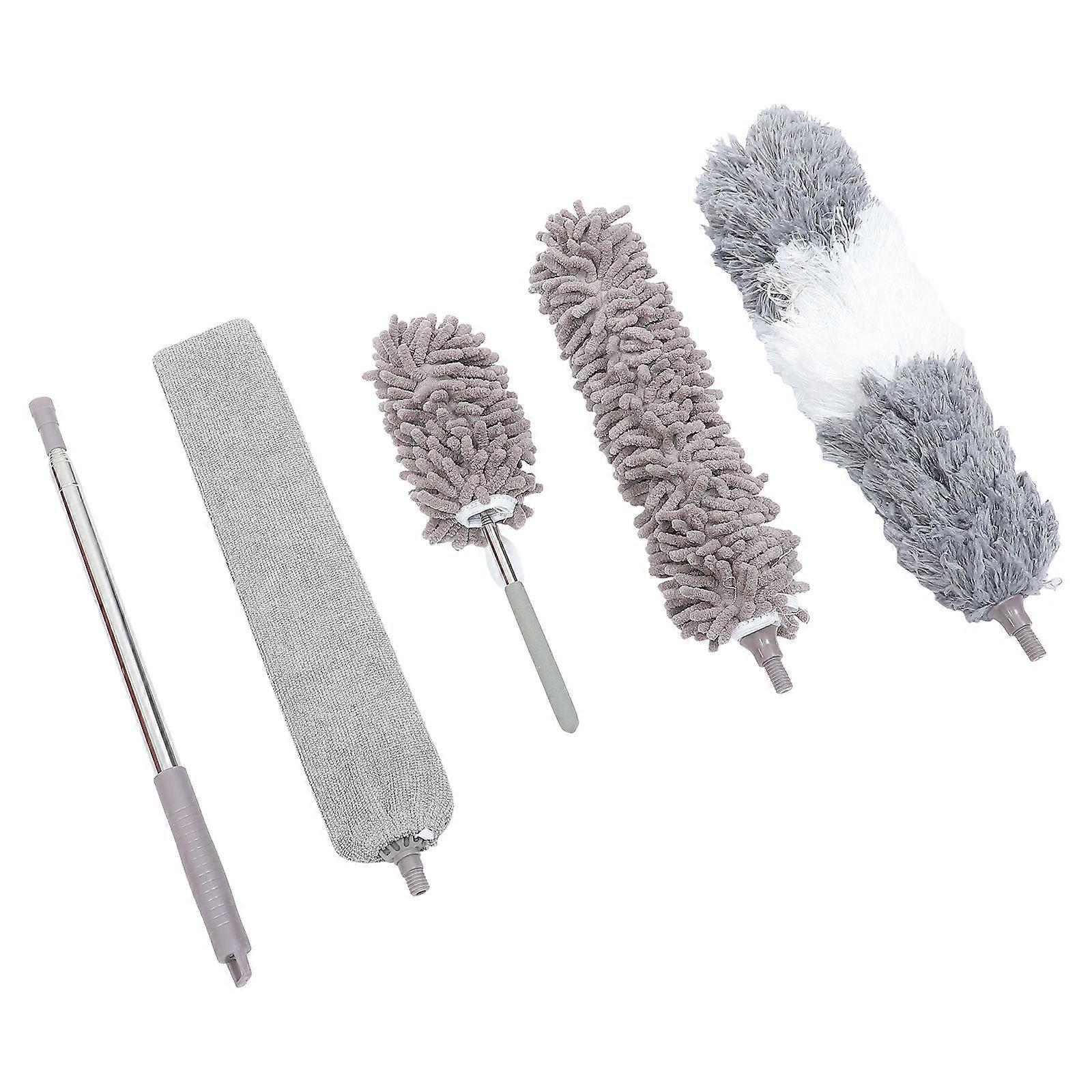 Retractable Dust Cleaner Brush Set With Chenille Material For Comprehensive Indoor Cleaning 36x8cm Size 5-Pcs