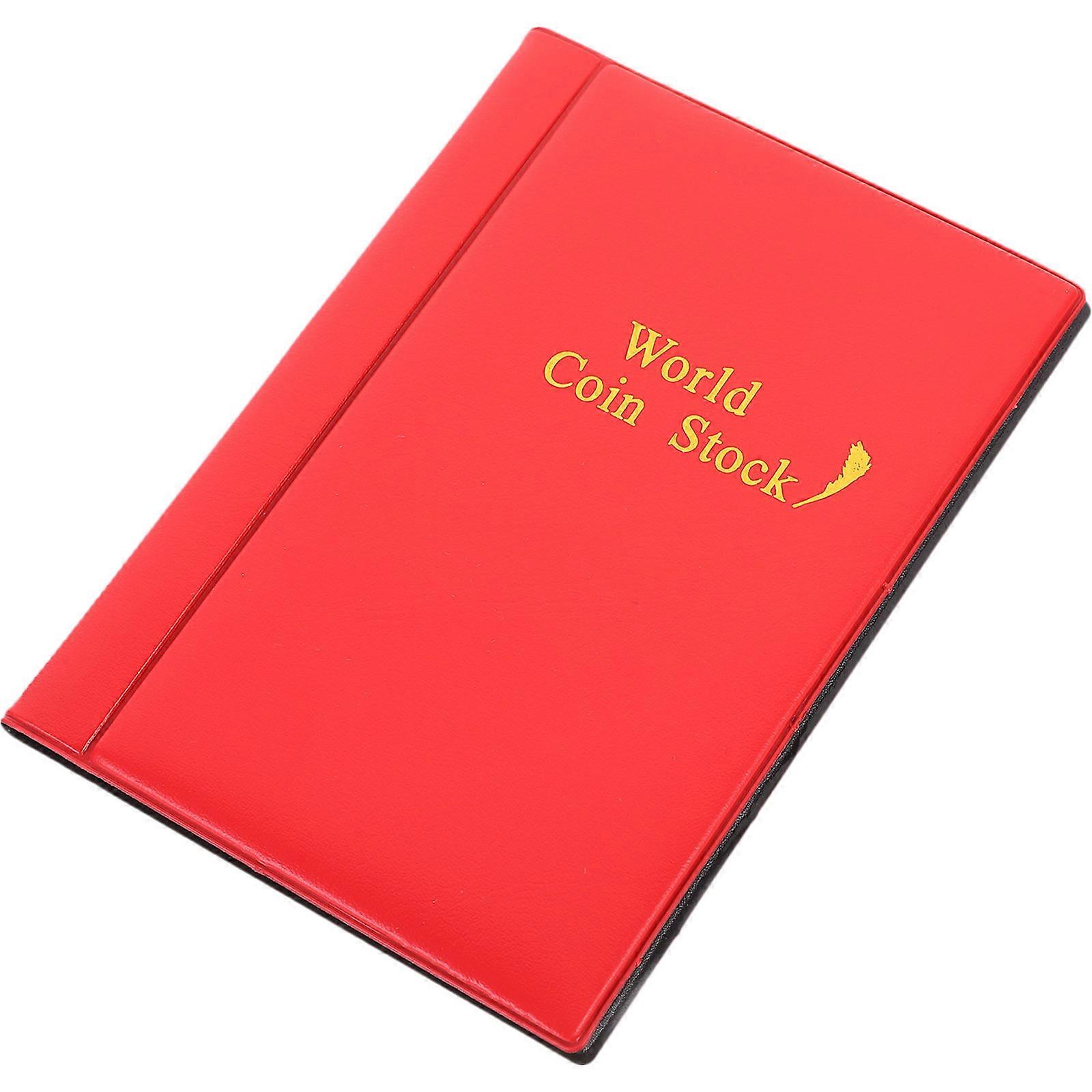 Portable Coin Collection Holder Book with PU Cover and Transparent Inner Slots for Collectors and Tokens Storage