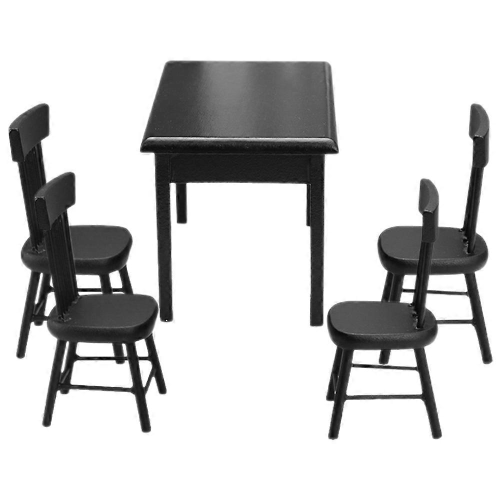 Durable Wood Miniature Furniture Set for Doll House with Black Color and Realistic Design 1 Set
