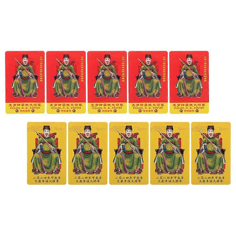 10pcs Taisui Amulet , Chinese Style Lucky Charms for Protection & Good Fortune, Decorative Artwork for Home & Giving