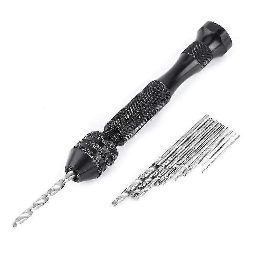 Large Hand Helical Drill with Ergonomic Handle & 10 High-Speed Steel Drill Bits - Wood Drilling Tool for Precision & Efficiency