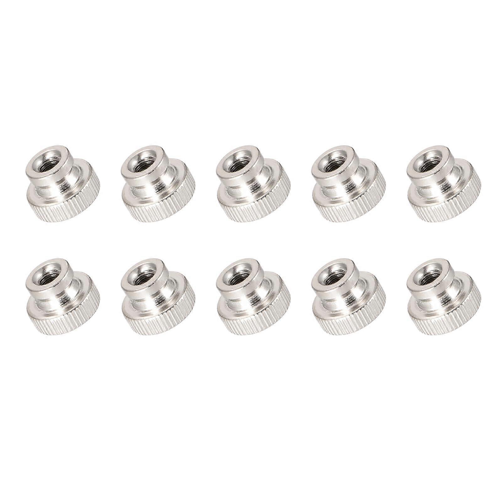 Knurled Thumb Nuts M4 x 12 x 8 mm Iron Nickel-Plated Round Hand Adjustment Nuts 10 Pieces for Home Hardware Fasteners