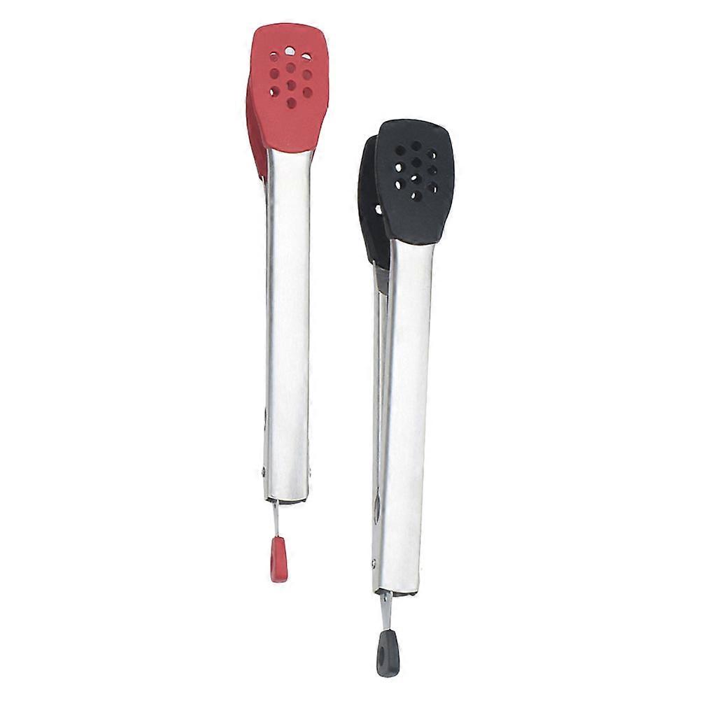 Stainless Steel Cooking Tongs 2Pack Ergonomic Design For Picnic Assorted Color Anti-slip Functionality
